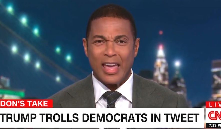 CNN&#39;s Don Lemon told viewers that it was &quot;literally crazy&quot; that President Trump&#39;s campaign would troll Democrats on Twitter with a Marvel-inspired clip featuring the character Thanos. (Image: CNN video screenshot) ** FILE **