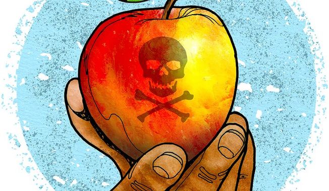 College Students Poison Fruit Illustration by Greg Groesch/The Washington Times