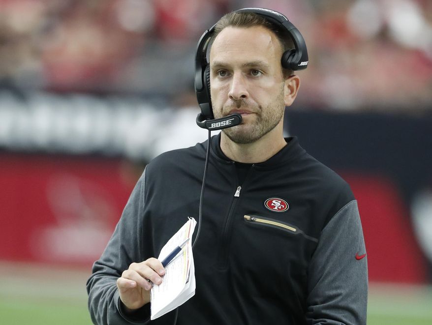 FILE - This Oct. 1, 2017 file photo shows San Francisco 49ers Jeff Hafley during an NFL football game against the Arizona Cardinals in Glendale, Ariz. Hafley is the new Boston College football coach. “Jeff’s shown throughout his coaching career he is a tremendous leader with high integrity and a gift for teaching," BC athletic director Martin Jarmond said in a statement Saturday, Dec. 14, 2019. (AP Photo/Rick Scuteri)