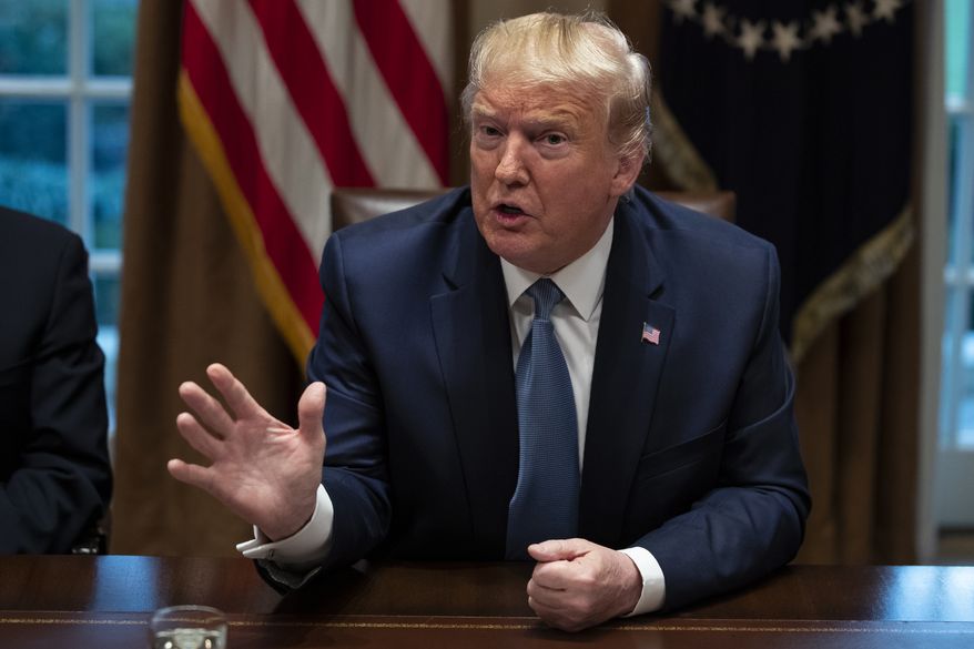 President Donald Trump speaks during a roundtable with governors on government regulations in the Cabinet Room of the White House, Monday, Dec. 16, 2019, in Washington. (AP Photo/ Evan Vucci)