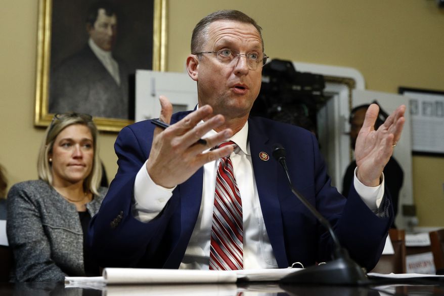 House Judiciary Committee ranking member Rep. Doug Collins, R-Ga., speaks during a House Rules Committee hearing in this Dec. 17, 2019, file photo. Mr. Collins and Democratic colleague Rep. Hakeem Jeffries are co-sponsoring bipartisan legislation that would ban the federal Bureau of Prisons from monitoring emails between inmates and their attorneys. (AP Photo/Patrick Semansky, Pool) **FILE**