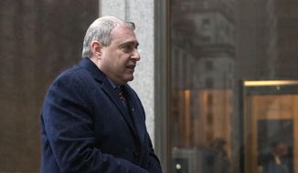 Lev Parnas, a Rudy Giuliani associate with ties to Ukraine, arrives for a bail hearing in federal court, Tuesday, Dec. 17, 2019 in New York. (AP Photo/Mark Lennihan)