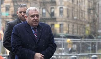 Lev Parnas, a Rudy Giuliani associate with ties to Ukraine, arrives for a bail hearing in federal court, Tuesday, Dec. 17, 2019 in New York. (AP Photo/Mark Lennihan) ** FILE **