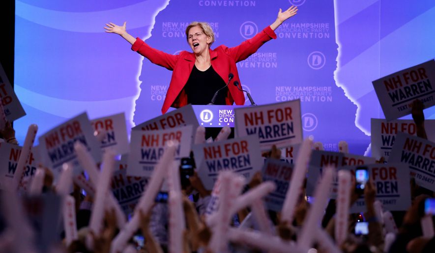 &quot;And I believe America is going to say, &#39;We like Medicare for All,&#39;&quot; Sen. Elizabeth Warren said during a recent campaign stop in Iowa. (Associated Press photographs)
