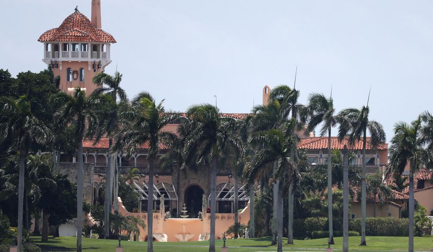 President Donald Trump&#39;s Mar-a-Lago estate is shown in a Wednesday, July 10, 2019, file photo, in Palm Beach, Fla. (AP Photo/Wilfredo Lee, File)