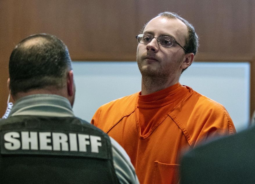 In this March 27, 2019, file photo, Jake Patterson appears for a hearing at the Barron County Justice Center, in Barron, Wis. Patterson convicted of kidnapping a Wisconsin girl and killing her parents told police after his arrest that he never thought Jayme Closs would escape because she was petrified and that after holding her captive for two weeks, he believed he'd get away with his crimes, according to a transcript of a police interview that was released Friday, Dec. 20, 2019. (T'xer Zhon Kha/The Post-Crescent via AP, Pool)