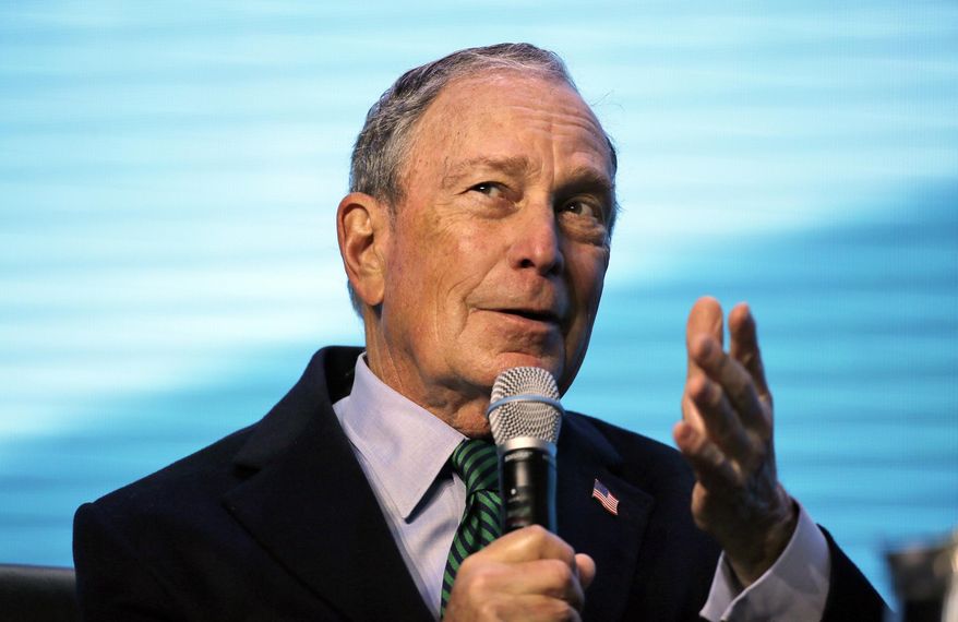 In this Dec. 11, 2019 file photo, Democratic presidential candidate and former New York City Mayor Michael Bloomberg gestures while taking part at the American Geophysical Union fall meeting in San Francisco. A top California Democratic Party official is leaving his post to run Bloomberg&#x27;s presidential operation in the state. Bloomberg&#x27;s campaign announced Tuesday, Dec. 24, that Chris Masami Myers will lead the billionaire businessman&#x27;s campaign in California starting next month. (AP Photo/Eric Risberg, File)