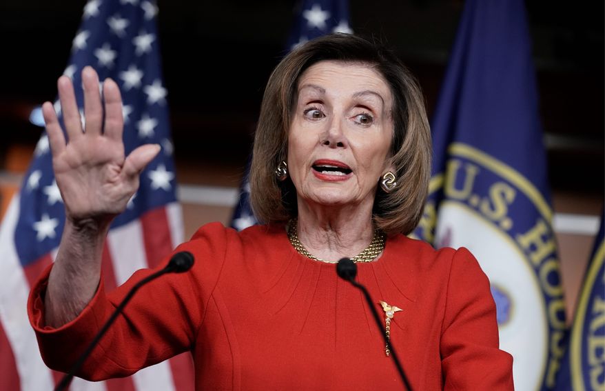 House Speaker Nancy Pelosi has a weak hand in withholding the two articles of impeachment from the Senate. (Associated Press)