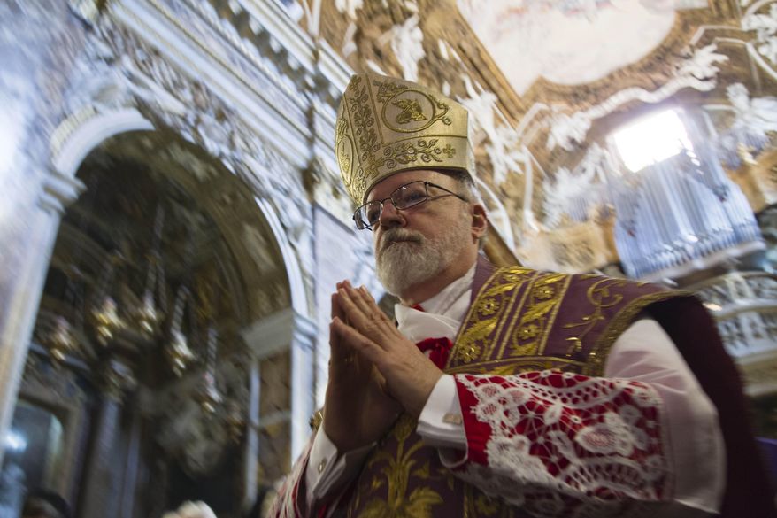 In this Sunday, March 10, 2013, file photo, U.S. Cardinal Sean Patrick O'Malley arrives to the Santa Maria alla Vittoria church in Rome to celebrate Mass. (AP Photo/Domenico Stinellis) ** FILE **