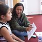In this Dec. 8, 2019 photo, Katrina Begay practicing lines with her daughter Drew Wilson at &amp;quot;Baby Shark&amp;quot; auditions at the Navajo Nation Museum in Window Rock, Ariz. Begay and her daughter traveled from Rock Point, Ariz., to audition for the roles of Mama Shark and Baby Shark. (Alma E. Hernandez/Gallup Independent via AP)