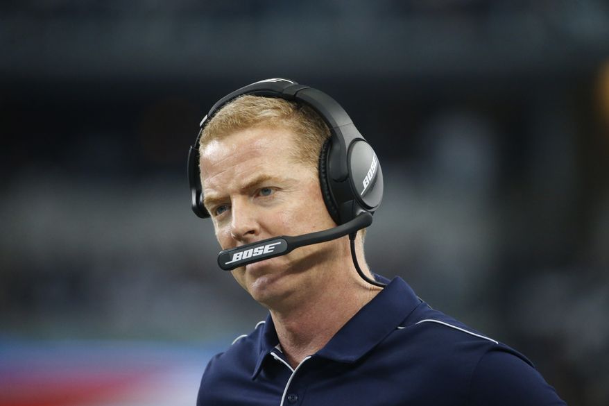 Dallas Cowboys head coach Jason Garrett during an NFL football game against the Washington Redskins in Arlington, Texas, Sunday, Dec. 15, 2019. (AP Photo/Ron Jenkins) ** FILE **