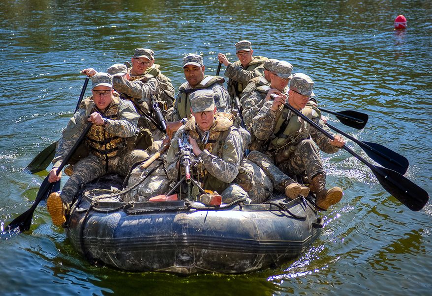 US Army Rangers, small boat movement training. Florida Phase; Camp Rudder, FL. Photo by John D. Helms
