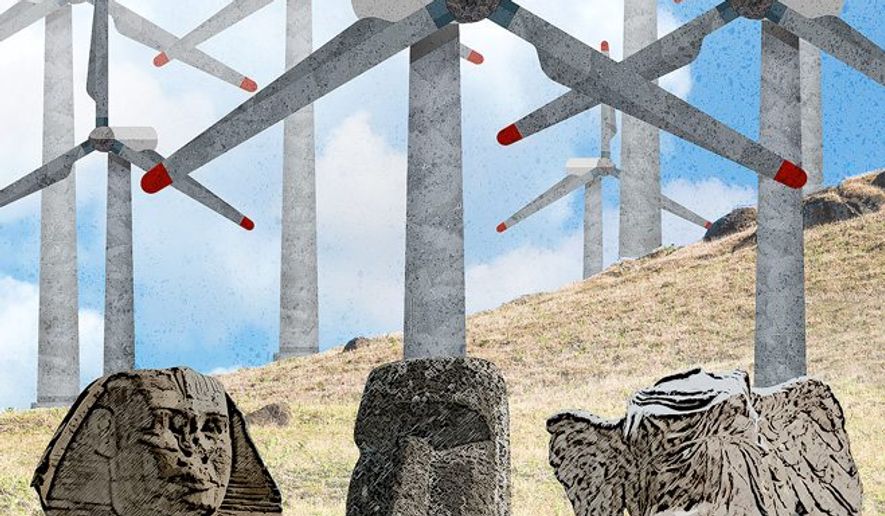 Additional Antiquities Wind farms Illustration by Greg Groesch/The Washington Times
