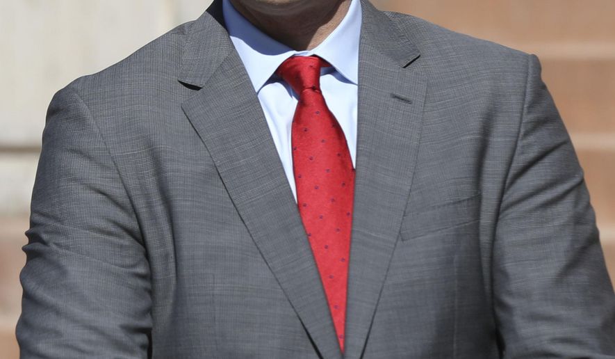 In this Oct. 11, 2019 photo, Thomas Wright attends a press conference at Kingsbury Hall in Salt Lake City. Wright, who led the Utah Republican Party as chairman between 2011 and 2013, has entered the race to be Utah’s next governor. (Laura Seitz/The Deseret News via AP)