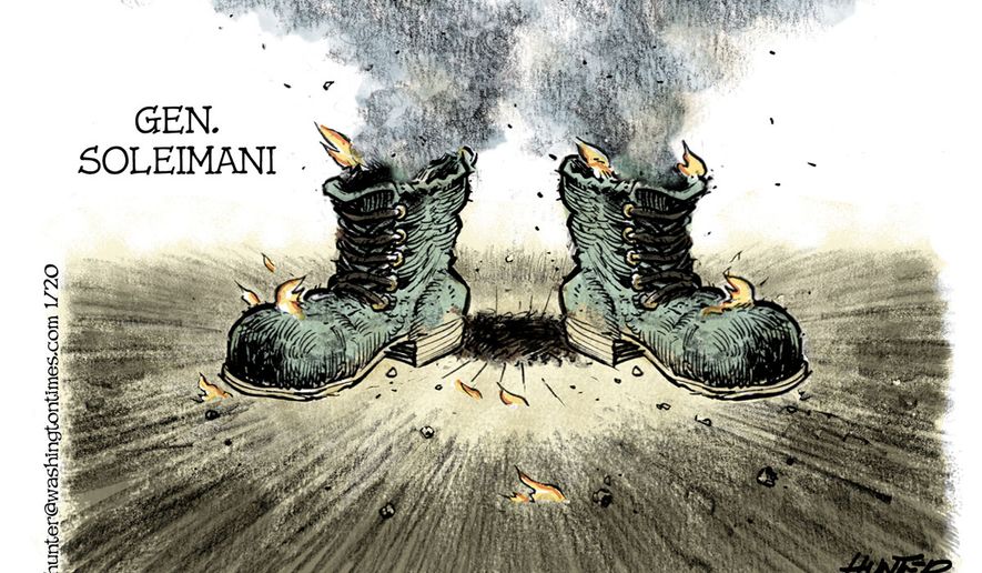 Iranian boots on the ground (Illustration by Alexander Hunter for The Washington Times)