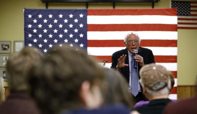Democratic presidential candidate U.S. Sen. Bernie Sanders, I-Vt., speaks during a campaign event, Friday, Jan. 3, 2020, at the National Motorcycle Museum in Anamosa, Iowa. (AP Photo/Patrick Semansky)
