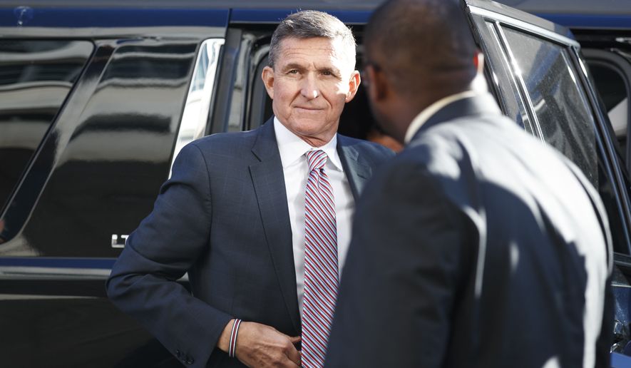 In this Dec. 18, 2018, file photo, President Donald Trump&#39;s former National Security Adviser Michael Flynn arrives at federal court in Washington. In reversal, U.S. prosecutors no longer oppose prison time for Flynn. (AP Photo/Carolyn Kaster, File)
