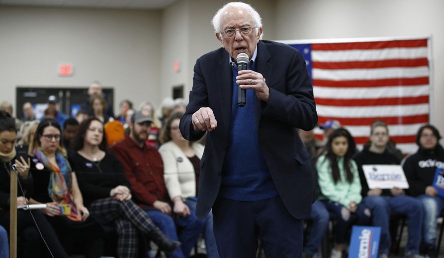 Democratic presidential candidate Sen. Bernie Sanders, I-Vt., speaks during a campaign event, Sunday, Jan. 5, 2020, in Boone, Iowa. (AP Photo/Patrick Semansky)