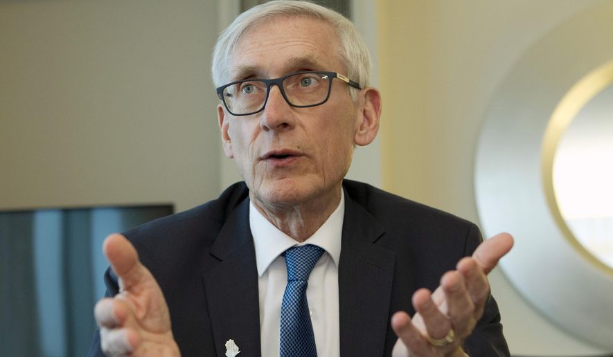 In this Feb. 23, 2019, file photo, Wisconsin Gov. Tony Evers speaks during an interview during the National Governors Association 2019 winter meeting in Washington. (AP Photo/Jose Luis Magana, File)