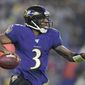 Baltimore Ravens quarterback Robert Griffin III looks to pass against the Pittsburgh Steelers during the first half of an NFL football game, Sunday, Dec. 29, 2019, in Baltimore. (AP Photo/Nick Wass) ** FILE **