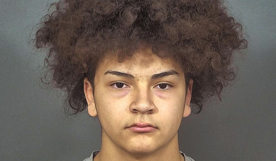 FILE - This undated file photo provided by the St. Joseph County Jail in South Bend, Ind. shows Aaron Trejo, 17, who was sentenced to 65 years in prison, Tuesday, Jan. 7, 2020, in the fatal stabbing of a schoolmate who was pregnant with his child. A Joseph Superior Court judge sentenced Aaron Trejo on, to 55 years for murder and 10 years for feticide after weighing several factors, including the violent nature of the crime. (St. Joseph County Jail via AP, File)