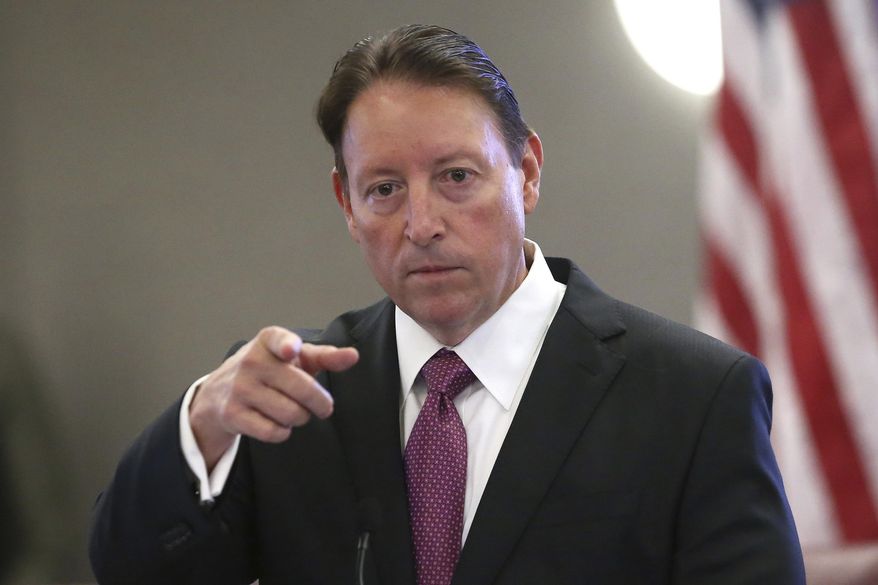 FILE - In this Tuesday, October 29, 2019 file photo, Senate president Bill Galvano, R-Bradenton, speaks at pre-legislative news conference in Tallahassee, Fla. The 60-day Florida legislative session that begins Tuesday, Jan. 14, 2020, will have lawmakers considering everything from coconut patties to a state budget expected to exceed $90 billion. Lawmakers are also expected to address abortion rights, private gun sales and environmental issues such as the rise in sea level. (AP Photo/Steve Cannon, File)