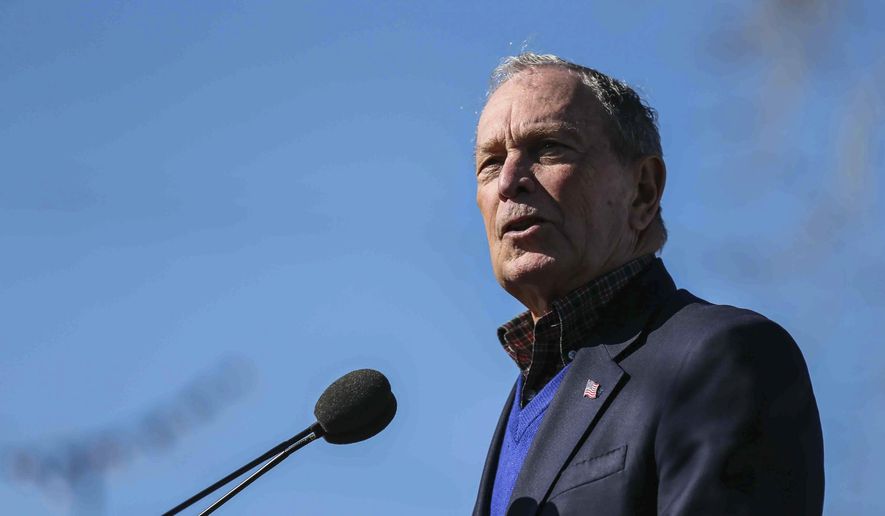 Democratic presidential candidate Michael Bloomberg speaks during his presidential campaign in Austin, Texas, Saturday, Jan. 11, 2020. (Lola Gomez/Austin American-Statesman via AP)