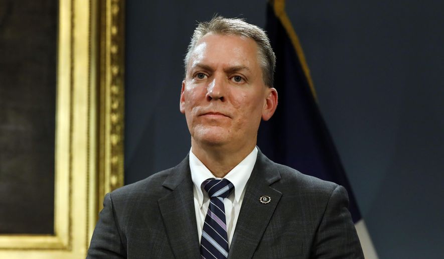 In this Nov. 4, 2019, file photo, then-Chief of Detectives Dermot Shea, the incoming New York City Police Commissioner, attends a news conference at New York&#39;s City Hall. (AP Photo/Richard Drew, File)