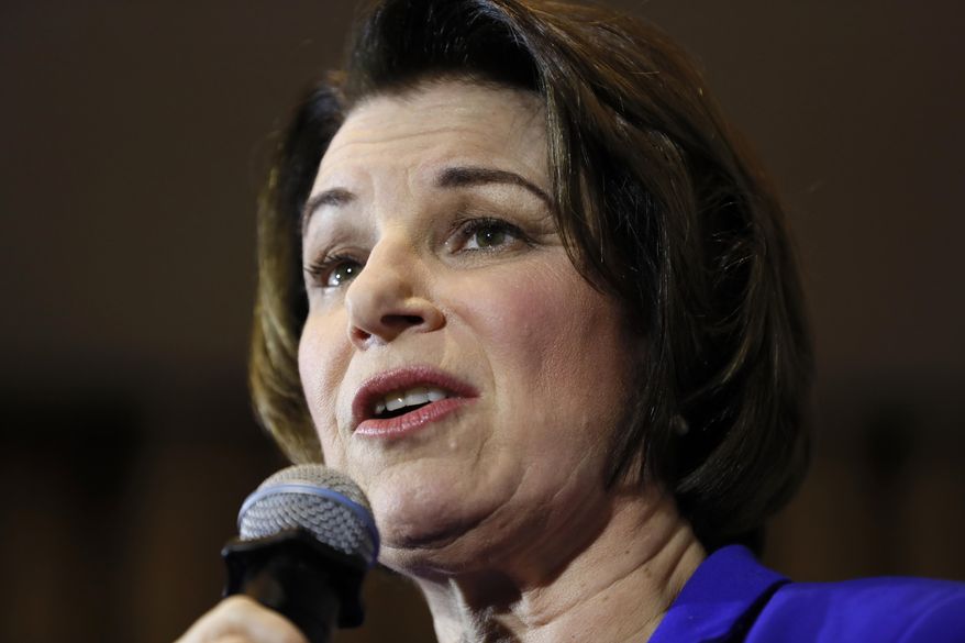 Democratic presidential candidate Sen. Amy Klobuchar, D-Minn., speaks during a town hall, Sunday, Jan. 12, 2020, in Perry, Iowa. (AP Photo/Charlie Neibergall)