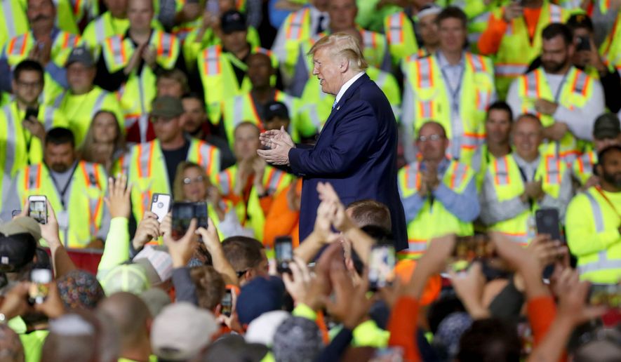 President Trump has been rallying voters in an effort to expand his base in Pennsylvania, a crucial electoral state that he won by fewer than 45,000 votes in 2016. He faces long odds for a repeat of the Rust Belt miracle that gave him a White House victory. (Associated Press)