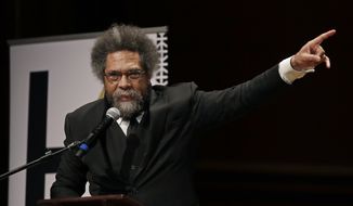 Harvard Professor Cornel West speaks during ceremonies on campus where W.E.B. Dubois Medals were awarded for contributions to black history and culture, Tuesday, Oct. 22, 2019, in Cambridge, Mass. (AP Photo/Elise Amendola) **FILE**


