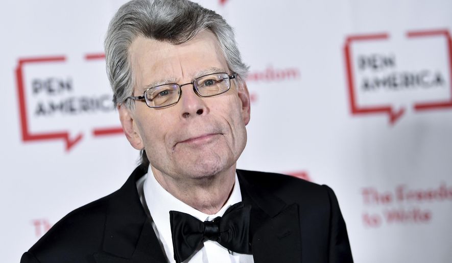 FILE - This May 22, 2018 file photo shows Stephen King at the 2018 PEN Literary Gala in New York. King, a member of the Academy of Motion Picture Arts and Sciences, says he cares only about “quality," not “diversity” when deciding on awards. The best-selling author's comments came shortly after the announcement of this year's nominees for the Academy Awards, widely criticized for only choosing male directors and for an almost entirely white group of acting finalists. King wrote that he had been allowed to nominate people for best picture, best screenplay and best original screenplay, and that for him “the diversity issue _ as it applies to individual actors and directors, anyway _ did not come up.” (Photo by Evan Agostini/Invision/AP, File)