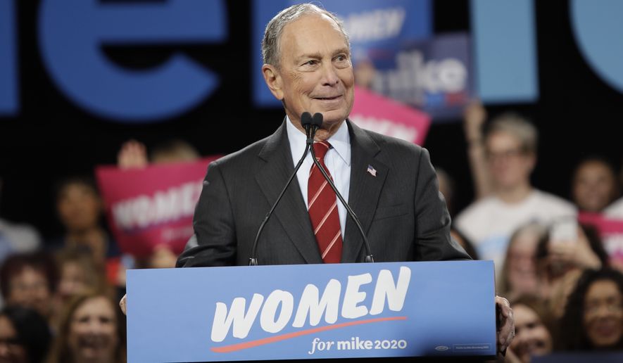 Democratic presidential candidate Michael Bloomberg speaks to supporters Wednesday, Jan. 15, 2020, in New York. (AP Photo/Frank Franklin II)