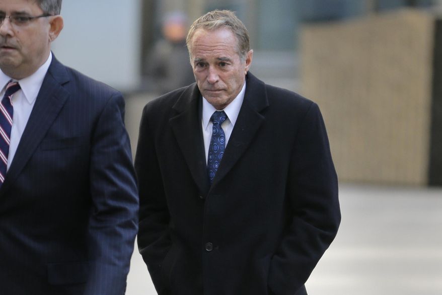 Former U.S. Rep. Chris Collins arrives at federal court for sentencing Friday, Jan. 17, 2020, in New York. Collins pleaded guilty last fall to insider trading and lying to the FBI. (AP Photo/Seth Wenig)