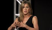 Jennifer Aniston speaks at &quot;The Morning Show&quot; panel during the Apple+ TCA 2020 Winter Press Tour at the Langham Huntington, Sunday, Jan. 19, 2020, in Pasadena, Calif. (Photo by Willy Sanjuan/Invision/AP)