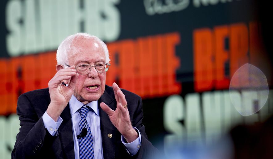 Democratic presidential candidate Sen. Bernie Sanders, I-Vt., speaks at the Brown &amp;amp; Black Forum at the Iowa Events Center, Monday, Jan. 20, 2020, in Des Moines, Iowa. (AP Photo/Andrew Harnik)