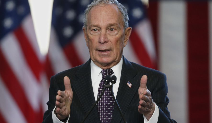 Democratic presidential candidate Michael Bloomberg speaks at the Greenwood Cultural Center in Tulsa, Okla., Sunday, Jan. 19, 2020. (AP Photo/Sue Ogrocki)