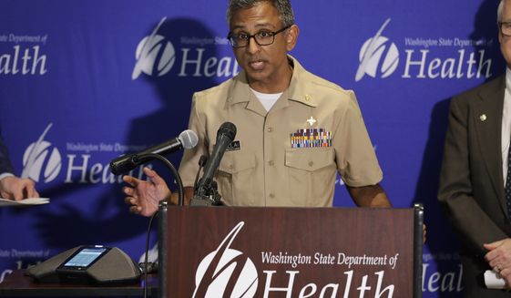 Dr. Satish Pillai, a medical officer with the U.S. Centers for Disease Control and Prevention, speaks Wednesday, Jan. 22, 2020, during a news conference in Shoreline, Wash. Pillai and other officials spoke about the ongoing response after a man in Washington state traveled to China and contacted the 2019 novel coronavirus. Officials said they are actively monitoring more than a dozen people who came into close contact with the man, who is doing well and is in an isolation unit in a hospital north of Seattle. (AP Photo/Ted S. Warren)