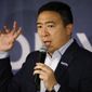 Democratic presidential candidate entrepreneur Andrew Yang speaks at a campaign event at a bar Wednesday, Jan. 22, 2020, in Waukon, Iowa. (AP Photo/John Locher)