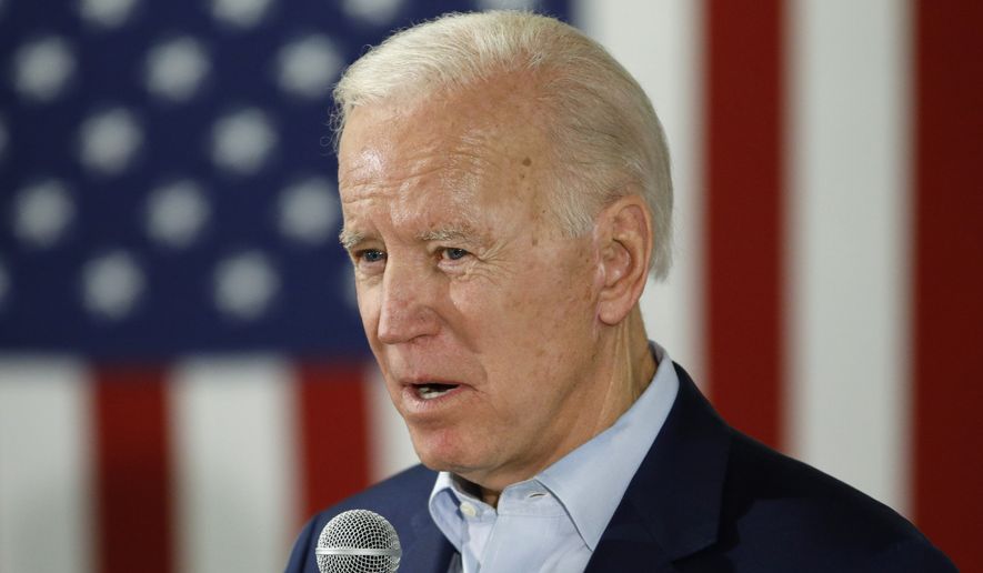 Democratic presidential candidate former Vice President Joe Biden speaks during a campaign event on foreign policy at a VFW post Wednesday, Jan. 22, 2020, in Osage, Iowa. (AP Photo/John Locher)