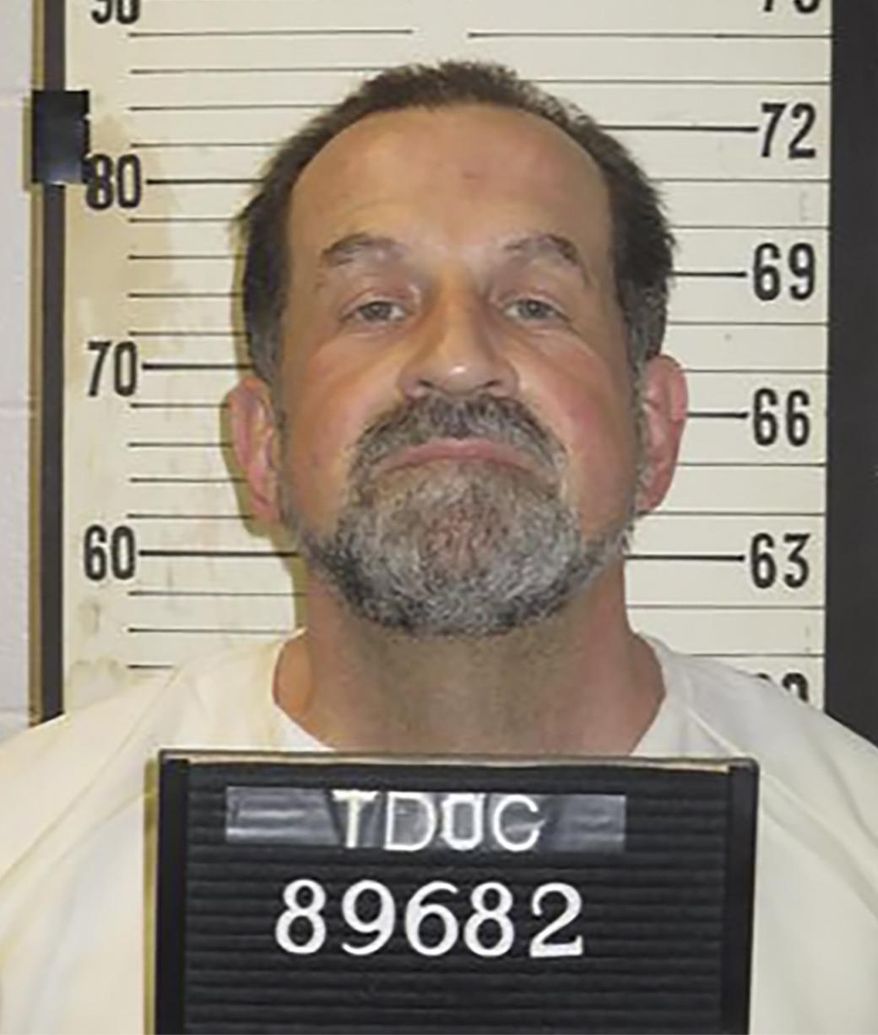 FILE - This photo provided by Tennessee Department of Correction shows Nicholas Sutton. Tennessee death row inmate Nicholas Sutton has chosen to die by the electric chair, making him the fifth inmate in a little over a year to choose electrocution over the state's preferred execution method of lethal injection. Sutton, sentenced to death in 1985 for stabbing fellow inmate Carl Estep after a confrontation over a drug deal, is scheduled to be executed on Feb. 20. (Tennessee Department of Correction via AP)