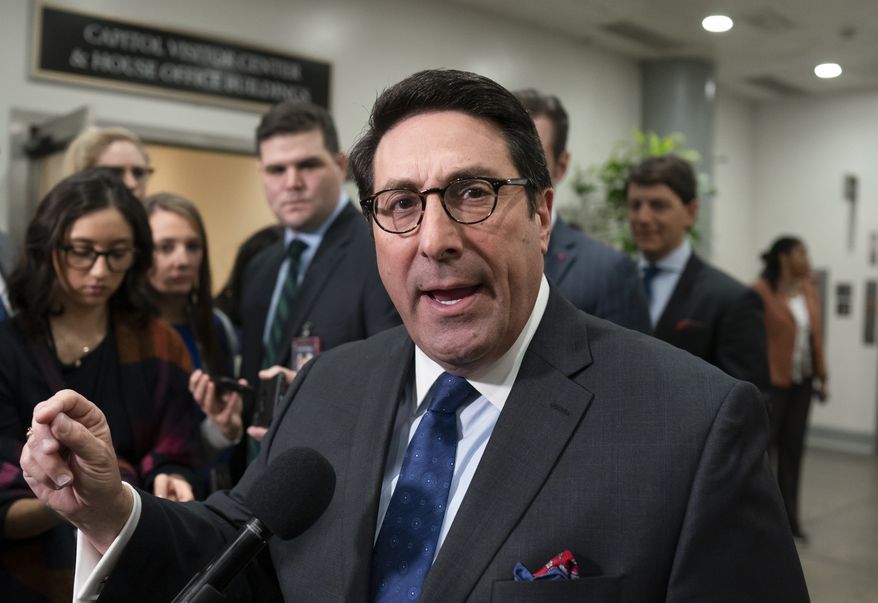 Speaking to reporters, Jay Sekulow, President Donald Trump's personal lawyer, speaks to reporters during a break in the impeachment trial of the president on charges of abuse of power and obstruction of Congress, in Washington, Friday, Jan. 24, 2020. (AP Photo/J. Scott Applewhite)