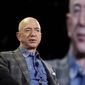 In this June 6, 2019, file photo Amazon CEO Jeff Bezos speaks at the Amazon re:MARS convention in Las Vegas. (AP Photo/John Locher, File)