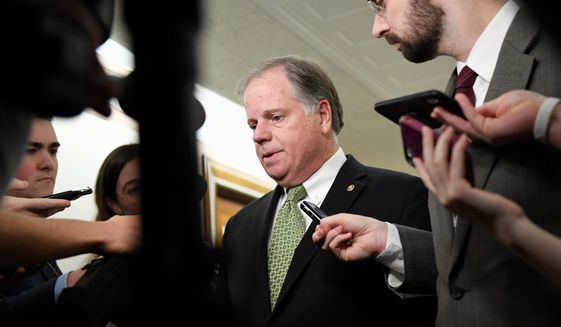 Sen. Doug Jones is considered the most vulnerable senator since he won the 2017 Alabama special election against Republican Roy Moore. (Associated Press Photographs)
