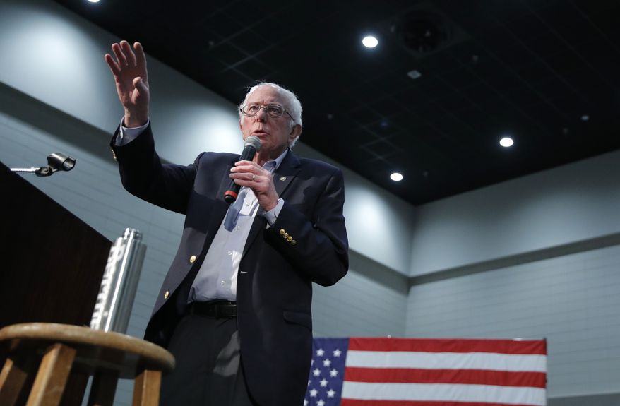 Democratic presidential candidate Sen. Bernie Sanders, I-Vt., speaks at a campaign rally Sunday, Jan. 26, 2020, in Sioux City, Iowa. (AP Photo/John Locher)