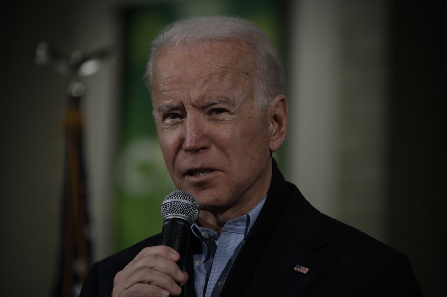 Democratic presidential candidate former Vice President Joe Biden speaks at the Western Iowa Tech Community College Rocklin Conference Center in Sioux City, Iowa, Wednesday, Jan. 29, 2020. (AP Photo/Gene J. Puskar)