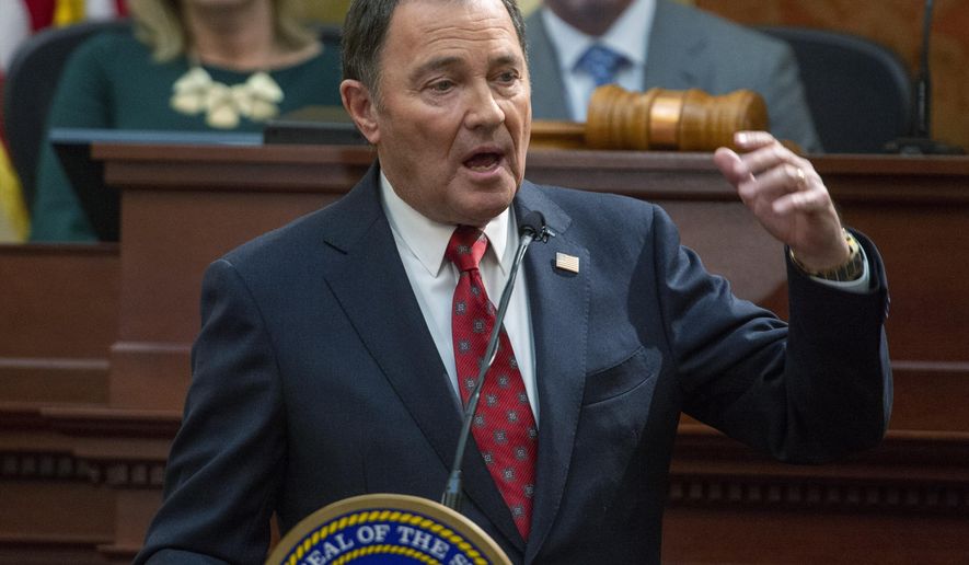 Utah Gov. Gary Herbert delivers his 11th and final State of the State address in the Utah House Chambers, at the Utah Sate Capitol, Wednesday, Jan. 29, 2020. (Rick Egan/The Salt Lake Tribune, via AP, Pool)