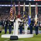 Demi Lovato performs the national anthem before the NFL Super Bowl 54 football game between the San Francisco 49ers and the Kansas City Chiefs Sunday, Feb. 2, 2020, in Miami Gardens, Fla. (AP Photo/David J. Phillip) ** FILE **