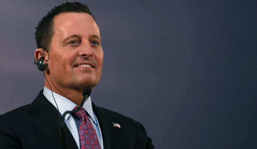 Richard Grenell is shown in this undated file photo. He served as ambassador to Germany and later as acting Director of National Intelligence, both under President Trump. (AP Photo/Darko Vojinovic)   **FILE**