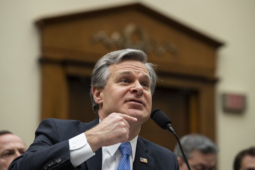FBI Director Christopher Wray testifies during an oversight hearing of the House Judiciary Committee, on Capitol Hill, Wednesday, Feb. 5, 2020 in Washington. (AP Photo/Alex Brandon) **FILE**